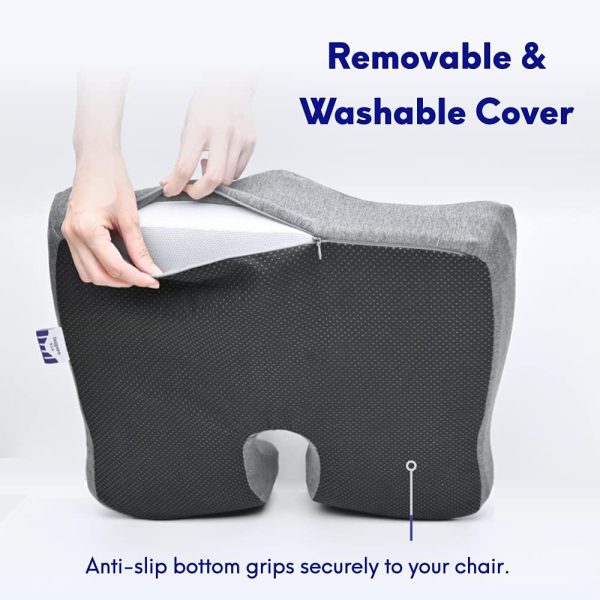 Everlasting Comfort Memory Foam Seat Cushion – Doctor-Recommended for Tailbone, Sciatica & Back Pain Relief | Office Chair & Car Seat Support - Image 3